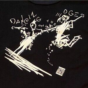 VTG 80s Alto Ego dance black french terry top shirt tee, street wear New wave OS